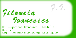 filomela ivancsics business card